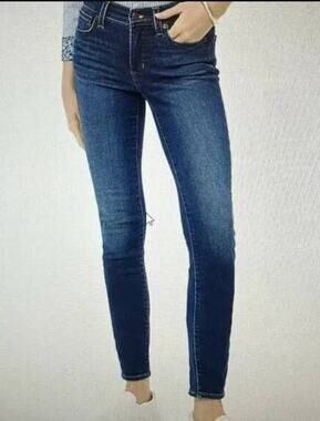 J.Crew Jeans Women's Size 32 Blue Denim Dark Wash Mid-Rise Skinny Leg Zip Fly